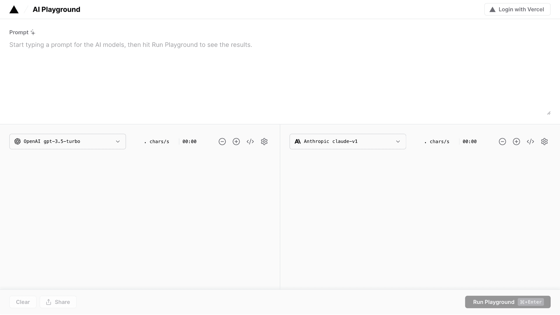 AI Playround by Vercel